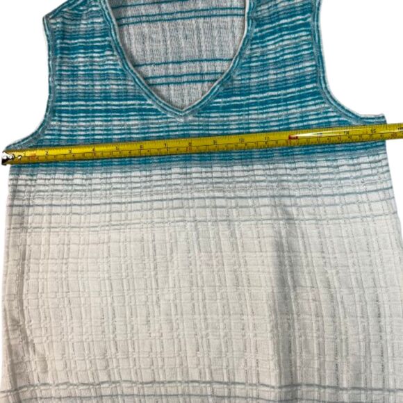 ST John Women's Knit Blue & White Wool Mix Sleeveless Top Size S - Picture 4 of 6